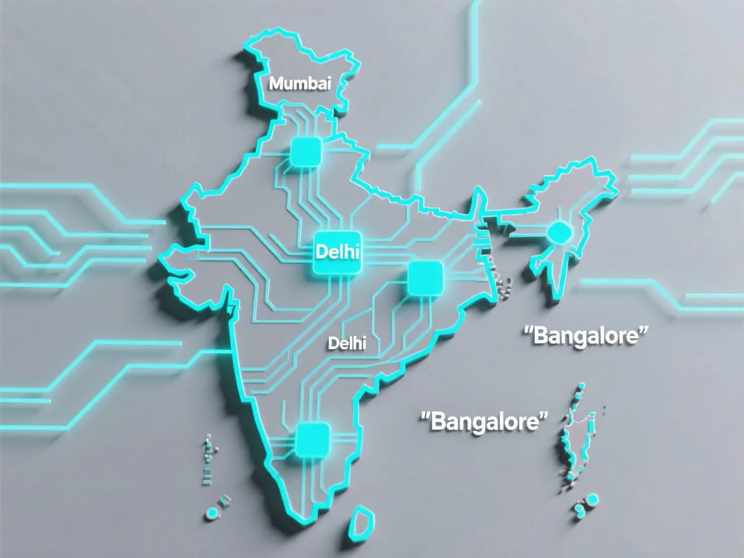 Map of India highlighting major cities